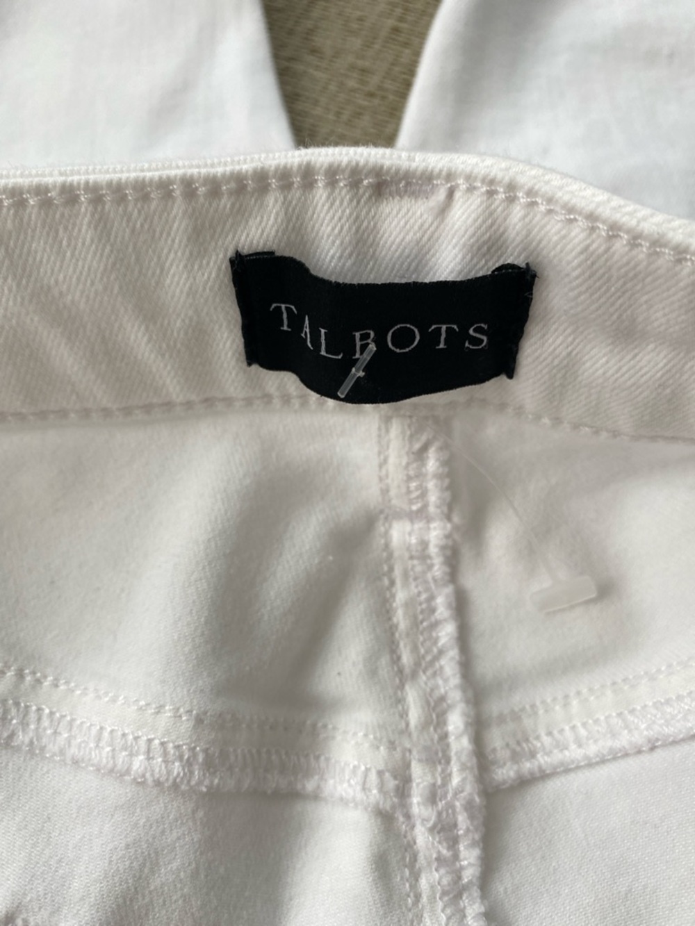 Women's White Stretch Jeans - Classic Straight Leg cropped jean - Picture 3 of 5